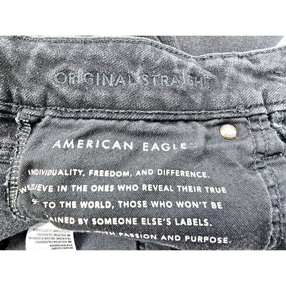 American Eagle Outfitters Airflex+ Size 28X34 Mens Original Straight Black Jeans - Picture 4 of 12
